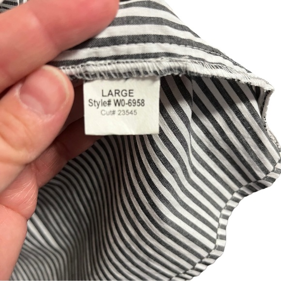 Aqua Gray And White Striped Long Sleeve‎ Sundress Belted, Women's Size Large - Picture 6 of 7